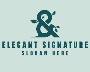 Leaf Ampersand Symbol logo design