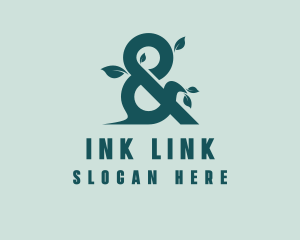 Leaf Ampersand Symbol logo design