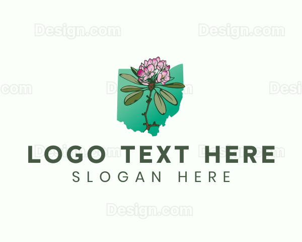 Ohio Great Rhododendron Flower Logo