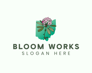 Ohio Great Rhododendron Flower logo design