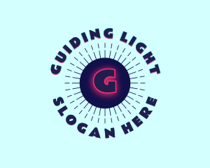 Circle Glow Sun Rays logo design