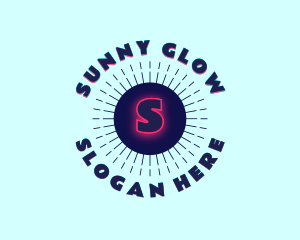 Circle Glow Sun Rays logo design