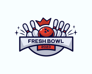 Crown Sports Bowling Tournament logo design