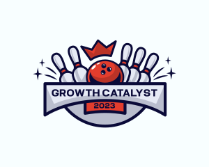 Crown Sports Bowling Tournament logo design