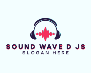 Music Soundwave Headset logo design