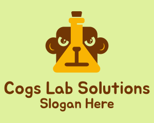 Lab Flask Monkey logo design