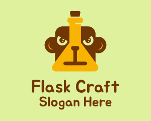 Lab Flask Monkey logo design