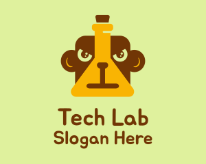 Lab Flask Monkey logo design