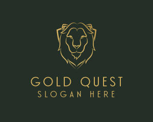 Gold Lion Shield logo design