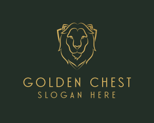 Gold Lion Shield logo design