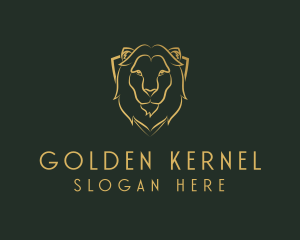 Gold Lion Shield logo design