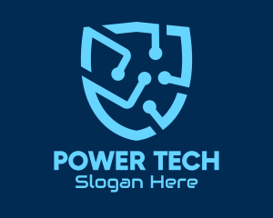 Blue Circuit Shield Logo
