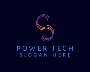 Modern Circuit Tech Letter S logo