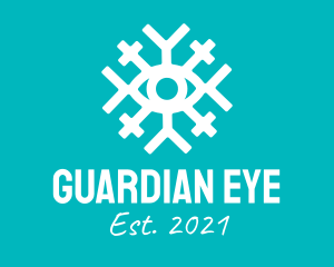 Simple Snowflake Eye logo design