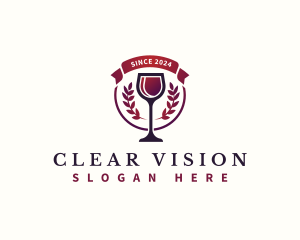 Elegant Wine Glass logo design