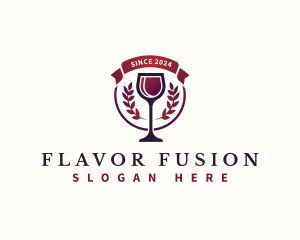 Elegant Wine Glass logo design