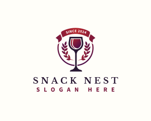 Elegant Wine Glass logo design