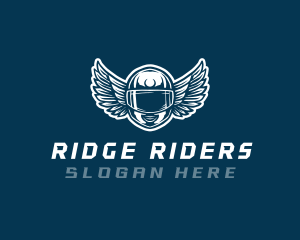 Rider Helmet Wings logo design