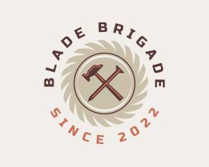 Saw Blade Carpentry Tools logo design