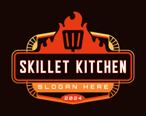 Blazing Grill Spatula logo design