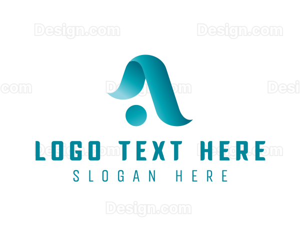 Simple Ribbon Letter A Logo