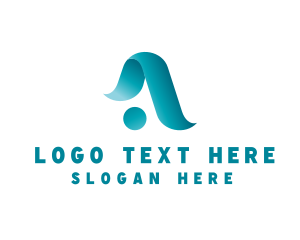 Simple Ribbon Letter A logo