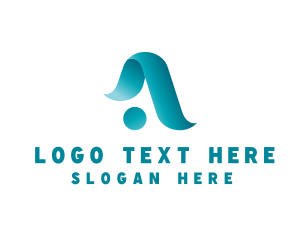 Simple Ribbon Letter A Logo