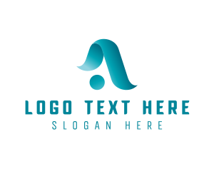 Simple Ribbon Letter A logo