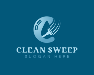 Cleaning Squeegee Letter C logo design