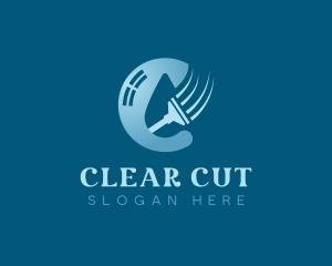 Cleaning Squeegee Letter C logo design