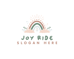 Boho Rainbow Cloud logo design