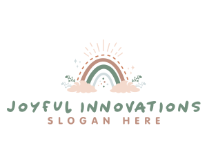 Boho Rainbow Cloud logo