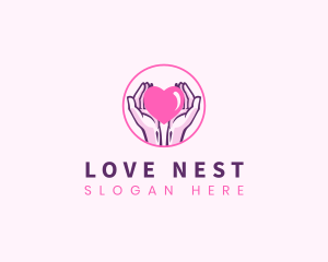 Heart Hands Love logo design