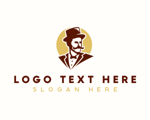 Mustache Gentleman Hat logo