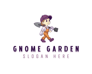 Shovel Farming Gardener logo design