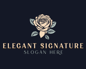 Elegant Rose Flower logo design