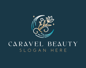 Floral Moon Beauty logo design