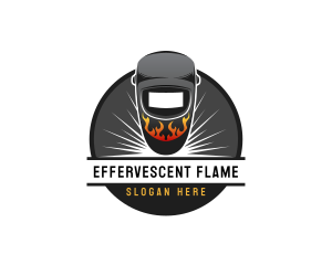 Flaming Welding Mask logo design