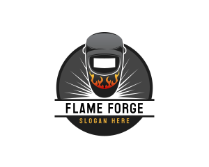 Flaming Welding Mask logo design