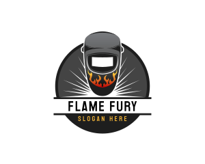 Flaming Welding Mask logo design