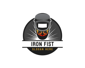 Flaming Welding Mask logo design