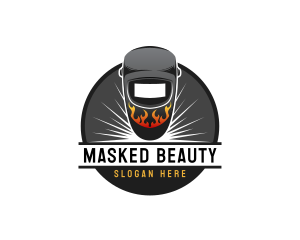 Flaming Welding Mask logo design