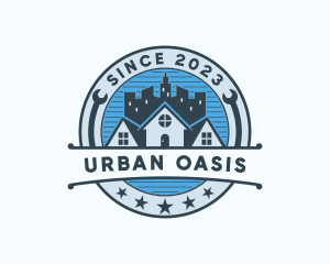 Urban Residential Repair Badge logo design