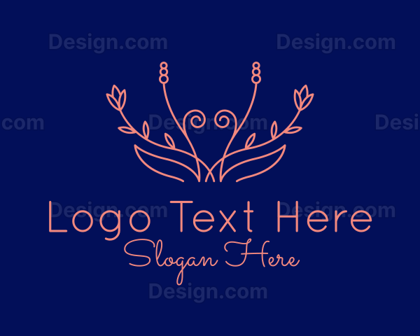 Orange Floral Vine Logo