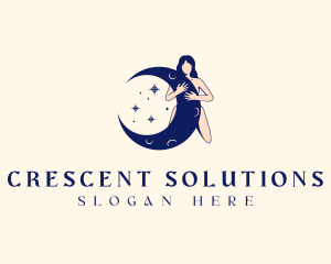 Woman Moon Crescent logo