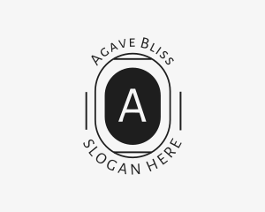 Minimalist Hipster Oval logo design