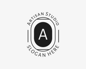 Minimalist Hipster Oval logo design