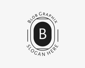 Minimalist Hipster Oval logo design