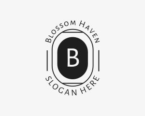 Minimalist Hipster Oval logo design