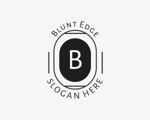 Minimalist Hipster Oval logo design